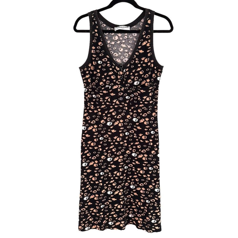 SONIA RYKIEL‎ Floral Knit Knee Length Dress Small